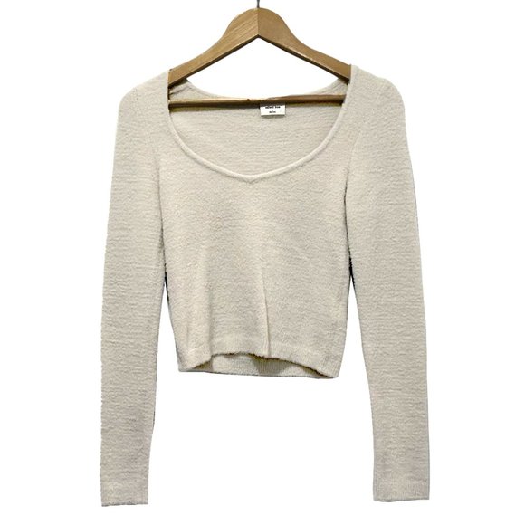 Aritzia Wilfred Free Hush Knit Sweetheart Sweater, Silver Birch, Small - Picture 2 of 3